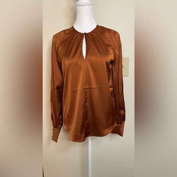 Banana Republic Keyhole Button Closure Long Raglan Sleeves Blouse Top Sz XXS.NWT - Picture 7 of 17
